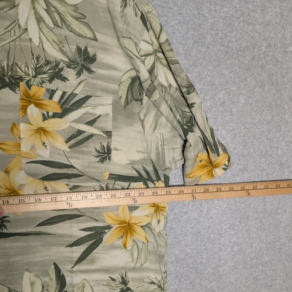 Tommy Bahama Shirt Mens XL Green Floral Palm Tropical Island‎ Retro Relaxed Fit - Picture 9 of 12
